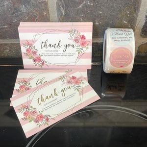 NEW bundle of 530 - 30 thank you cards and 500 thank you stickers
